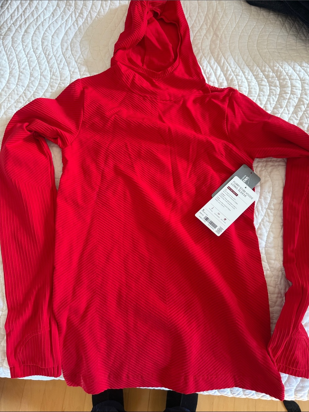 Athleta Flurry Scuba Hoodie Long Sleeve Ribbed Pullover
